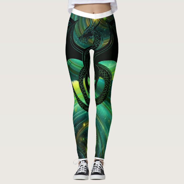 Leggings Cuissardes Dragon Emeraude (Devant)