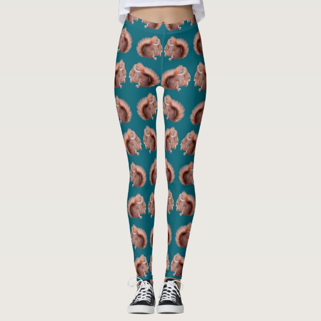 Leggings Cuissardes frénésie écureuil roux (Devant)