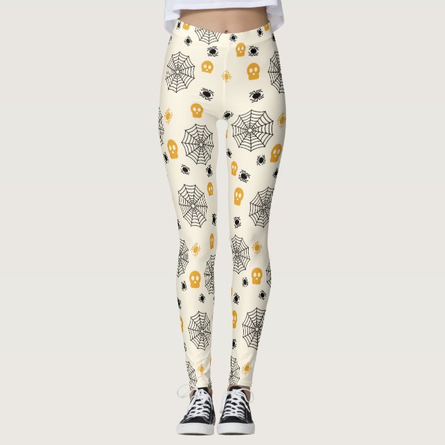 Leggings Cul Web mignon Araignées Halloween Costume Party (Devant)
