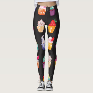 Leggings Cupcakes aquarelle : Arrière - plan sans charme
