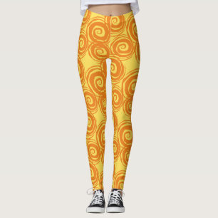 Leggings Curliche orange jaune escargot