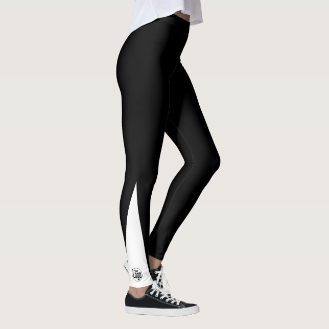 Leggings Custom Company Logo Black and White (Droite)