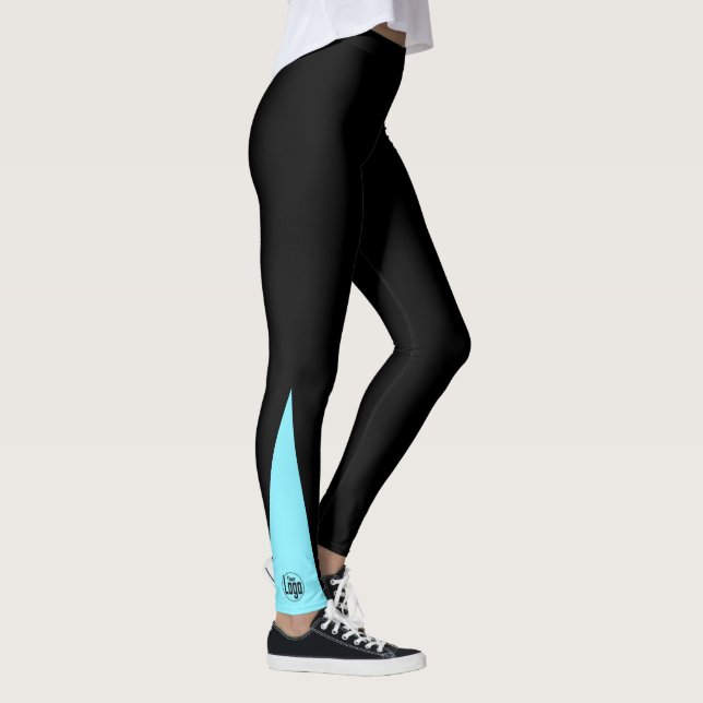 Leggings Custom Company Logo Black & Electric-Blue (Droite)