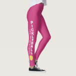 Leggings Custom Pickleball Club Team Your Text Fun Sport<br><div class="desc">Jouez au pickelball dans le style avec ces incroyables leggings avec le mot pickleball sur les deux côtés et votre texte personnalisé. Ajoutez votre nom de club, votre nom d'équipe ou tout mot personnalisé. Modifiez facilement la couleur de l'arrière - plan en cliquant sur customiser/personnaliser et faites défiler vers le...</div>