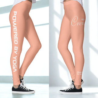 Leggings Custom Print Yoga Crew Peach