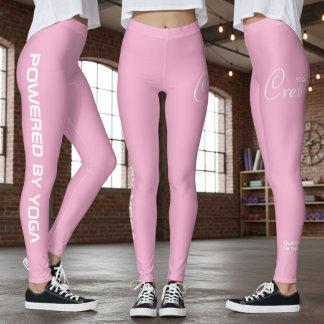 Leggings Custom Print Yoga Crew Soft Light Pink