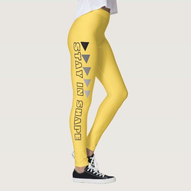 Leggings Custom Stay In Shape Fitness en jaune (Droite)