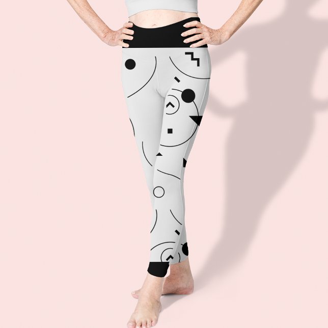 Leggings Cute Abstrait Motif noir et blanc (Cute Abstract Black and White Pattern Leggings)