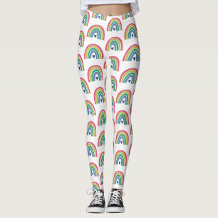 Leggings Cute arc-en-ciel rose citron bleu coeur