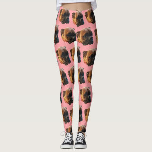 Leggings Cute Boxer Chien Photo Rose Personnalisé