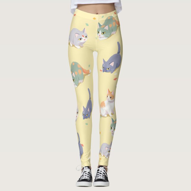 Leggings Cute Cat Patter Leggins (Devant)