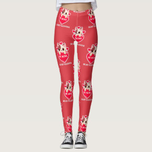 Leggings Cute chaton blanc avec coeur