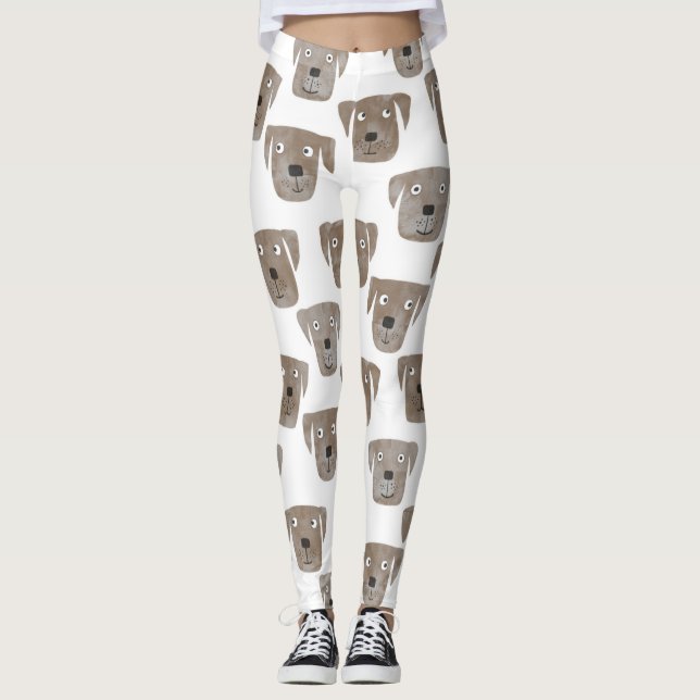 Leggings Cute Chocolat Labrador Retriever Chien Motif (Devant)