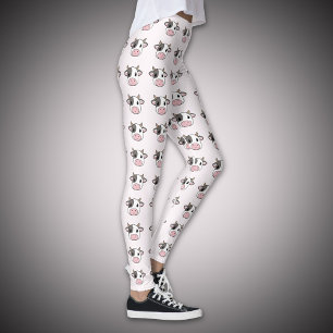 Leggings Cute Cow Pink Leging