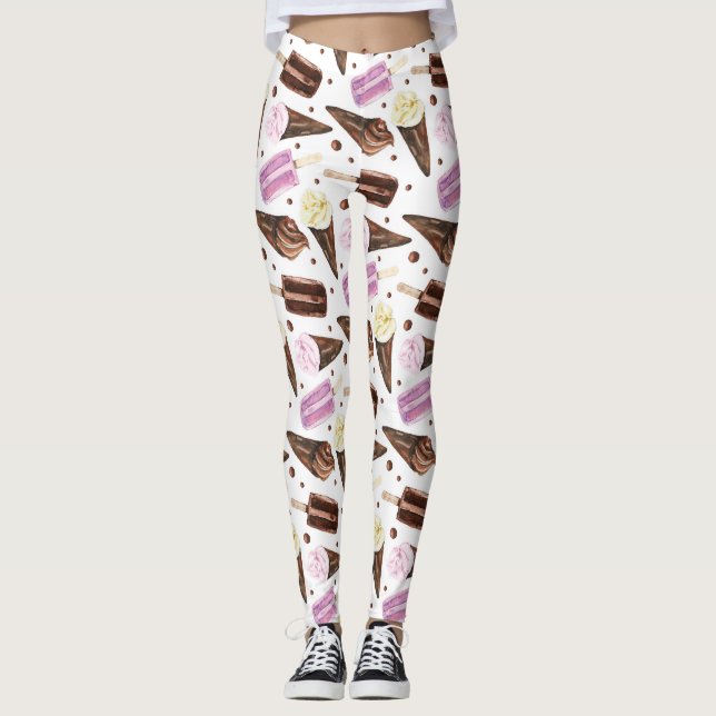 Leggings Cute Crème glacée Traite le Motif (Devant)