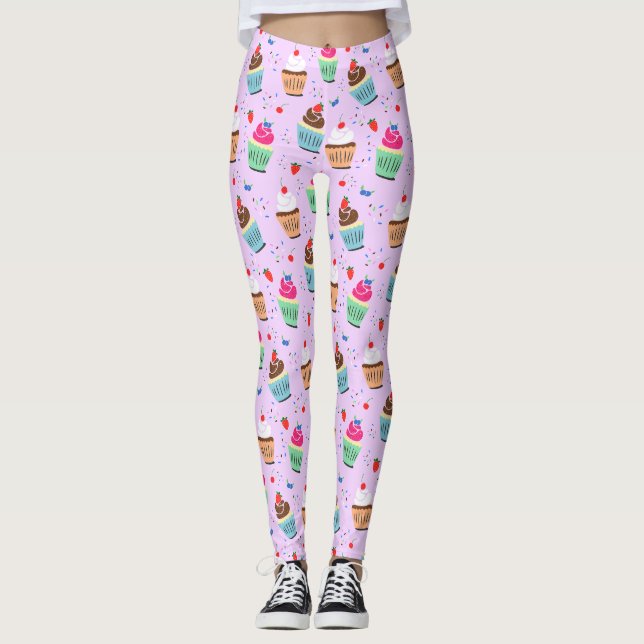 Leggings Cute cupcake motif dessert sucré (Devant)