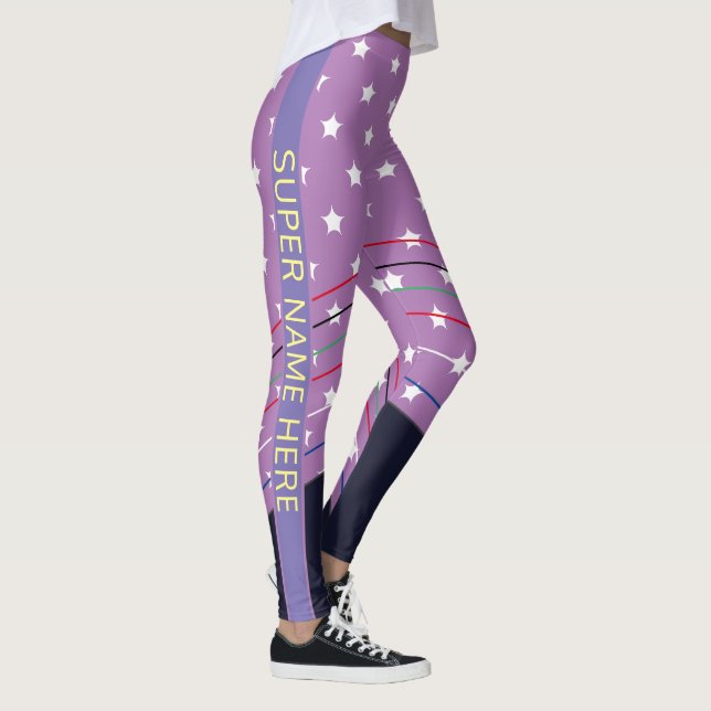 Leggings Cute Custom Purple Super Hero Junet14 juillet (Droite)