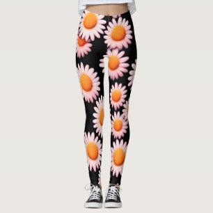 Leggings Cute Daisy Flower Botanique motif école girly