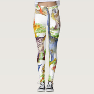 Leggings Cute Dinosaures Aquarelle Art sans fil
