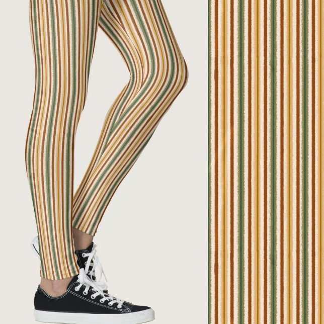 Leggings Cute fall colors fuzzy stripes seasonal patterned (Créateur téléchargé)