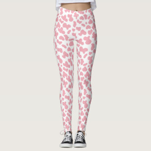 Leggings Cute fraise Motif des points de vache   Rose