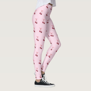 Leggings Cute Girls Pink Bows and Cherries