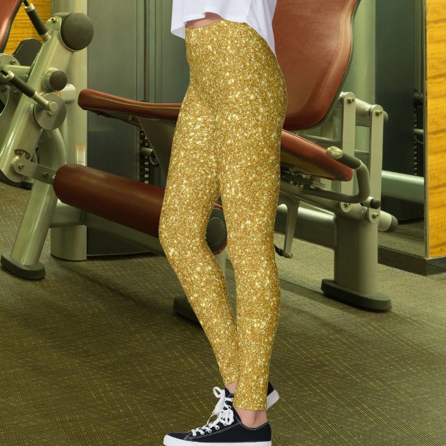 Leggings Cute Glam Gold Glitter Sparkles Shiny Yoga Sport (Créateur téléchargé)