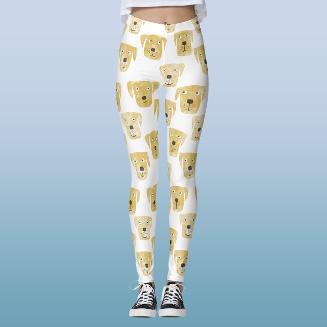 Leggings Cute Golden Labrador Retriever Chien Motif (Fun Golden Yellow Labrador Retriever Dog leggings or yoga pants to for animal lovers)