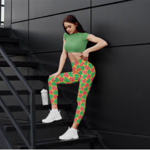 Leggings Cute Green Retro Gym Yoga Femmes Légendes Serrées