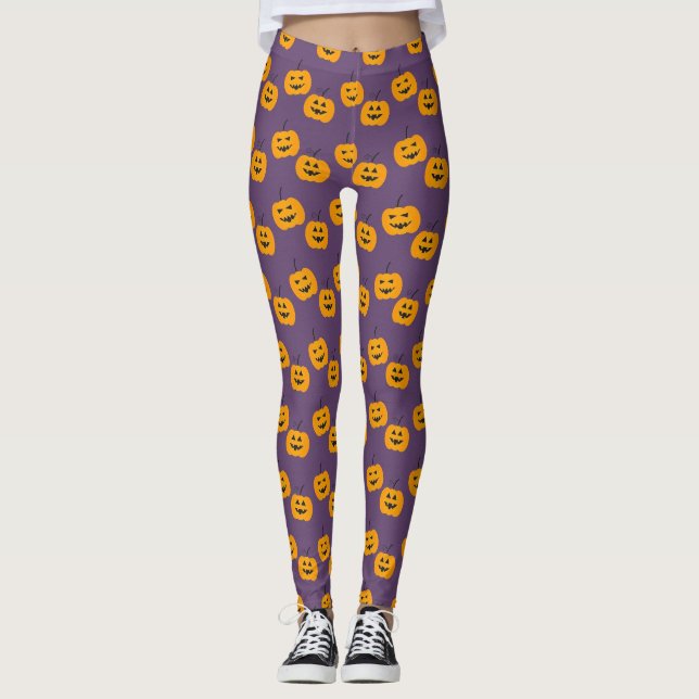 Leggings Cute Halloween Jack 'O Lantern (Devant)