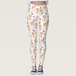 Leggings Cute Hamster Face et Motif de semences