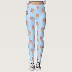 Leggings Cute Kawaii Ice Cream Cone Motif