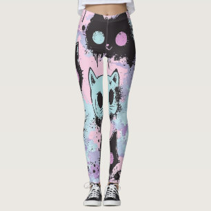 Leggings Cute Kawaii Pastel Goth Chat Déplaisant