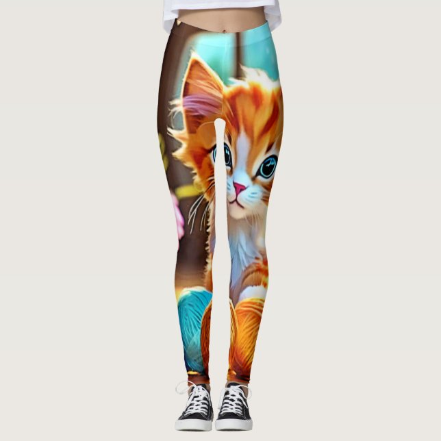Leggings Cute Kitten Yarn (Devant)