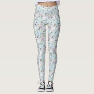 Leggings Cute Llama Motif Pois