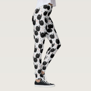 Leggings Cute Motif noir blanc de chat