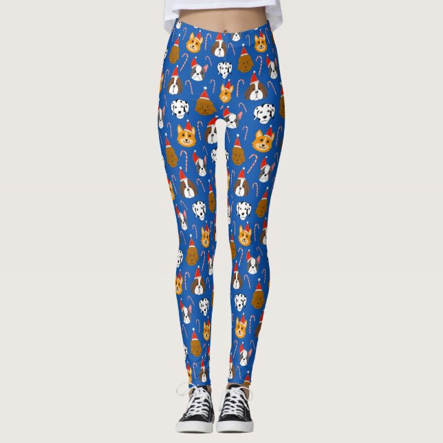 Leggings Cute Noël Chat Motif (Devant)