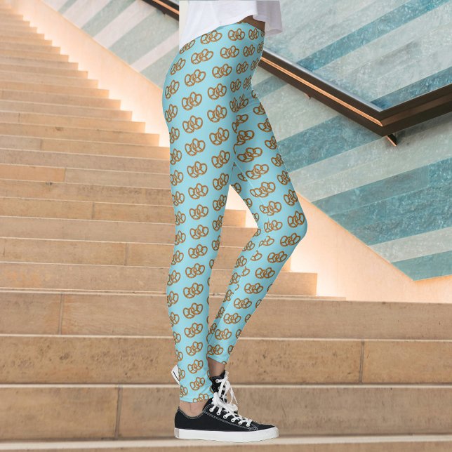 Leggings Cute noué Double Pretzel sur bleu pâle ou tout (Créateur téléchargé)