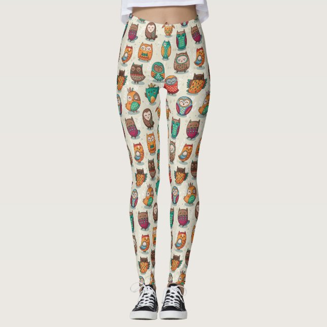 Leggings Cute Owl Motif (Devant)
