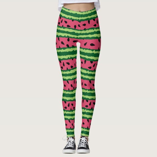 Leggings Cute pastèque Motif rose et vert (Devant)