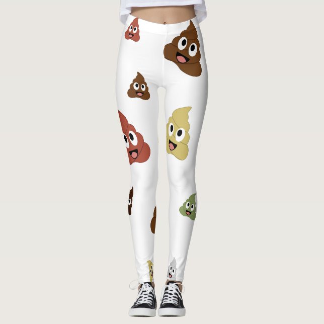 Leggings Cute Poop emoji funny (Devant)