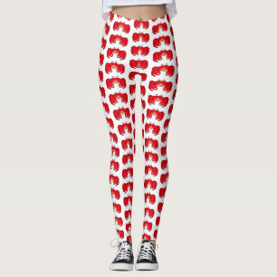 Leggings Cute red crab cartoon