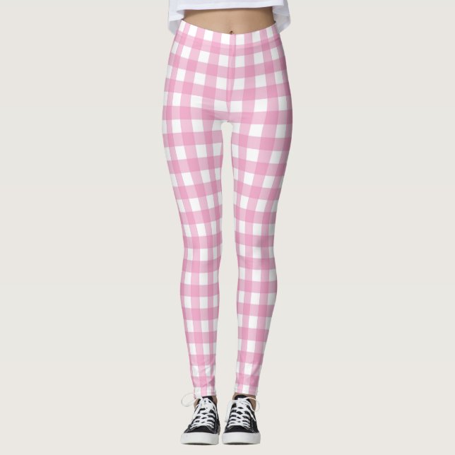 Leggings Cute Rose En vichy Femmes Legs (Devant)