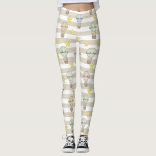 Leggings Cute Teddy Bear Montgolfière Motif Neutre 3