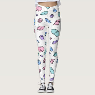Leggings Cute tendance Pastel Gemstones Gems Crystal Motif