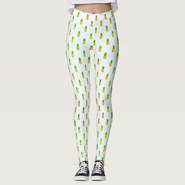 Leggings Cute Tropical Pineapple Pattern (Devant)