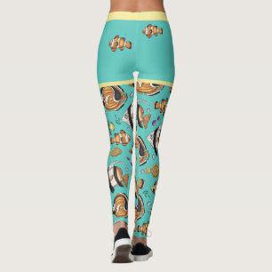 Leggings Cute Tropical Poisson Plage Aquarium Mural