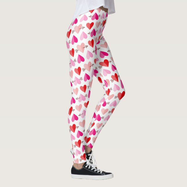 Leggings Cute Valentine's Day Coeurs et flèches (Droite)