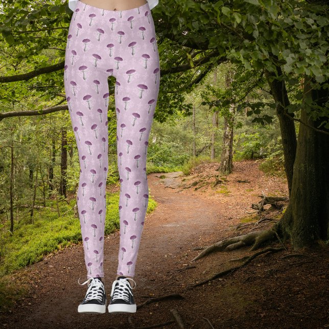Leggings Cute Vintage Purple Mushroom Dream Pattern  (Créateur téléchargé)