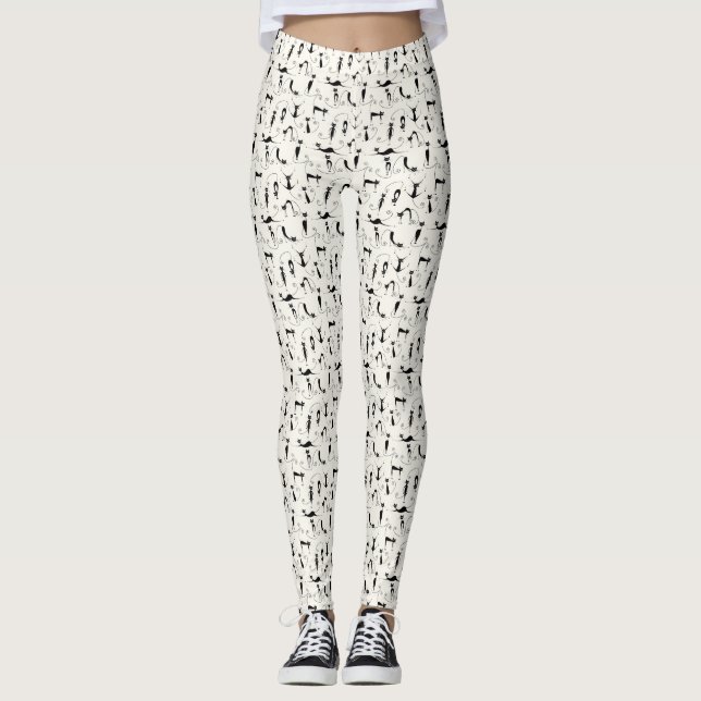 Leggings Cute Whimsical Jouer Chats Noirs Slinky (Devant)